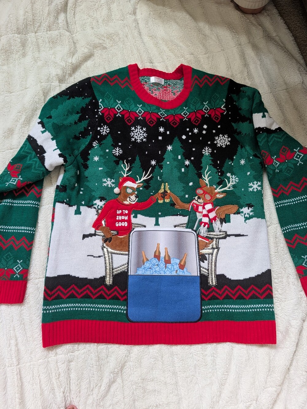 Holiday Time Mens XL Christmas Reindeer Ugly Christmas Sweater